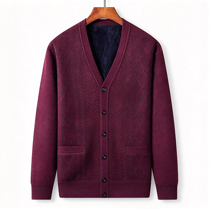 Men's Classic Thermal Cardigan Sweater