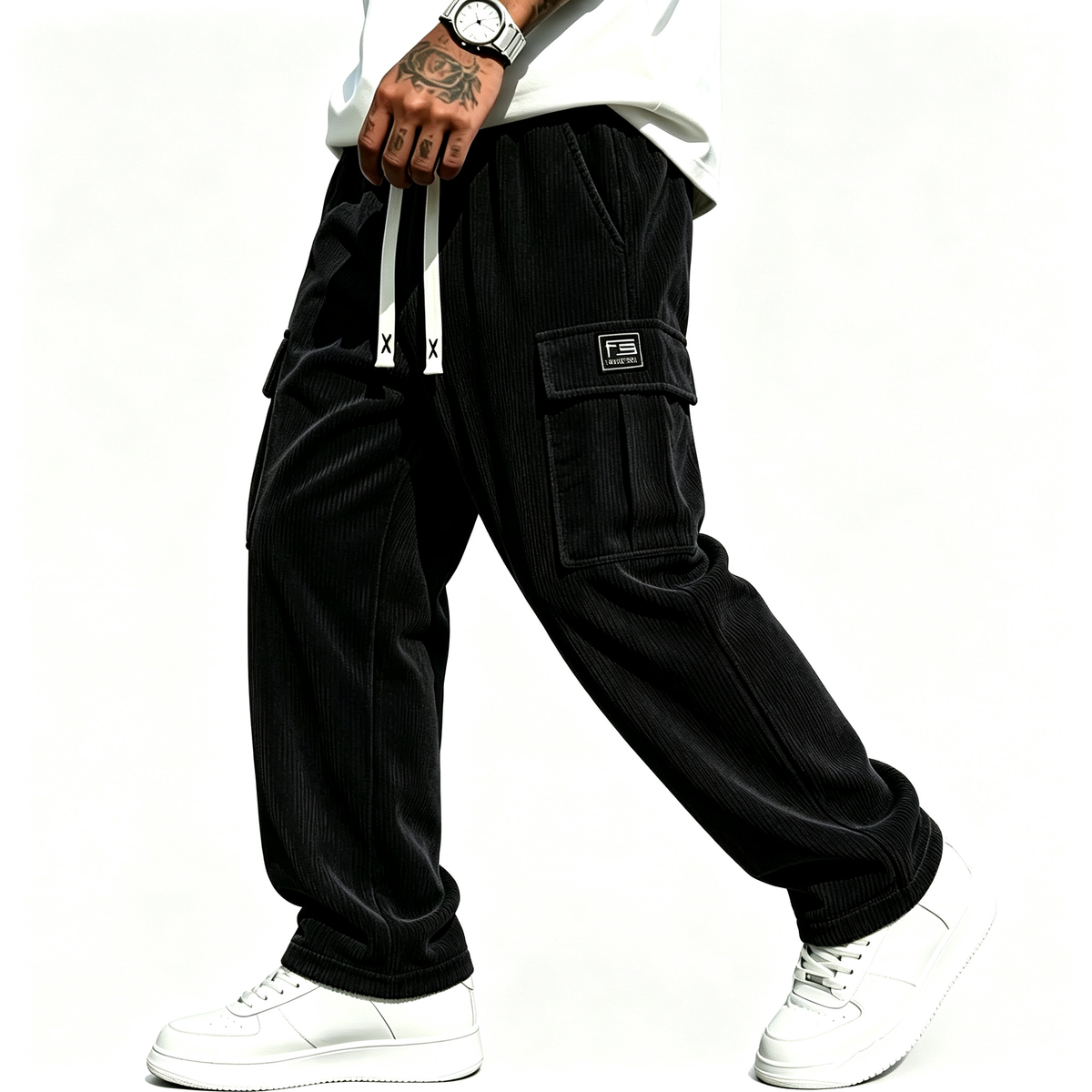 👖 Men's Relaxed Fit Corduroy Cargo Pants ✨ soft corduroy fabric, relaxed cut, multi-pocket casual trousers