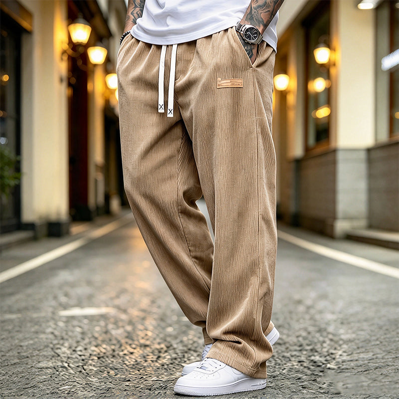 👖 Men's Lightweight Corduroy Casual Pants Loose Fit Straight Leg Trousers ✨ lightweight corduroy fabric, loose straight cut, casual daily trousers