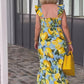 Rochie tunică supradimensionată cu imprimeu de lămâie