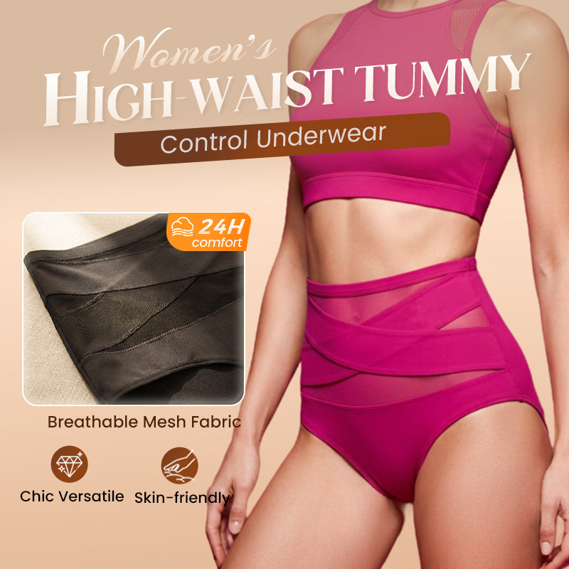 🌸Buy 1 Get 2 Free✨Plus-Size High-Waist Cross Tummy Control Panties💕