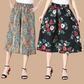 🔥Femeii talie Elastic ridicat plisat sifon Wide Leg Culottes
