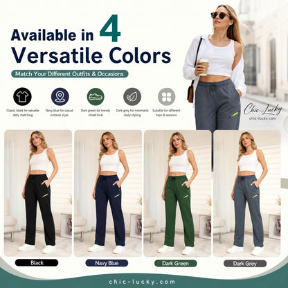 👖✨Women’s Straight-Leg Cargo Trousers – Elastic Waist, 6-Pocket Casual Pants for Work, Travel & Everyday Wear
