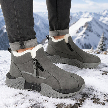 👟 Zip On & Go | Men's Warm PU Leather Casual Sneakers ⚡ Free Shipping