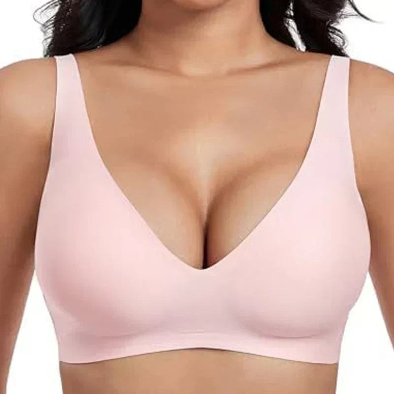 ⚡50K+ SOLD💕Jelly Wireless Womens Comfortable Wireless Bras Push Up Bralettes Seamless Tshirts Bras Deep V Everyday Bras