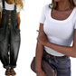 👖Dámský overal bez rukávů se širokými nohavicemi – uvolněný styl, celodenní pohodlí✨