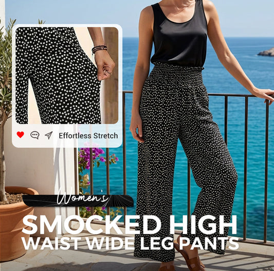 👖30% SLEVA!✨Dámské nařasené kalhoty s vysokým pasem a širokými nohavicemi – lichotivé, vzdušné, stylové 🌸