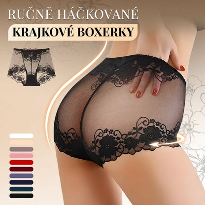 💥Horký výprodej 50 % SLEVA😍Dámské krajkové boxerky s vysokým pasem (ručně háčkované) Styl