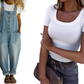 👖Dámský overal bez rukávů se širokými nohavicemi – uvolněný styl, celodenní pohodlí✨