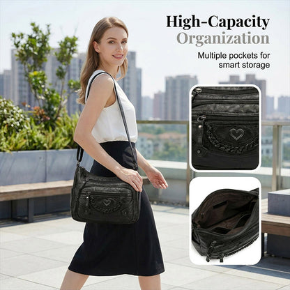 💐🎁Women's Soft PU Crossbody Bag – Multiple Pockets for Perfect Organization 👜🔑