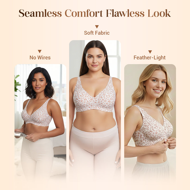 ⚡50K+ SOLD💕Jelly Wireless Womens Comfortable Wireless Bras Push Up Bralettes Seamless Tshirts Bras Deep V Everyday Bras
