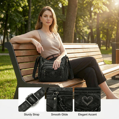 💐🎁Women's Soft PU Crossbody Bag – Multiple Pockets for Perfect Organization 👜🔑
