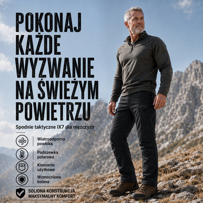 Męskie wodoodporne ciepłe spodnie turystyczne na zewnątrz