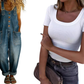 👖Dámský overal bez rukávů se širokými nohavicemi – uvolněný styl, celodenní pohodlí✨