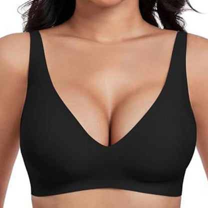 ⚡50K+ SOLD💕Jelly Wireless Womens Comfortable Wireless Bras Push Up Bralettes Seamless Tshirts Bras Deep V Everyday Bras
