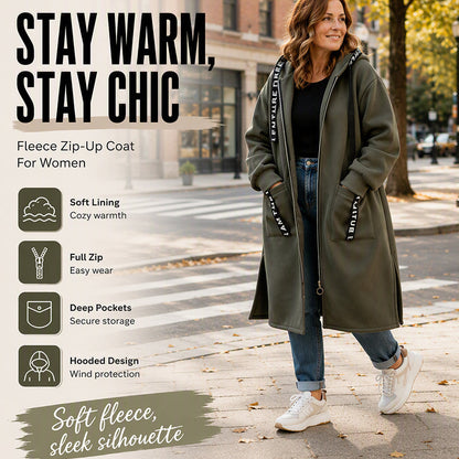 Plus Size Women's Hooded Long Sweatshirt
