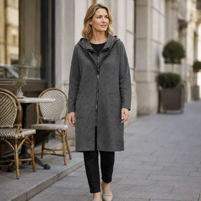 ✨ Women's Hooded Mid-Length Jacket with 2 Zippers