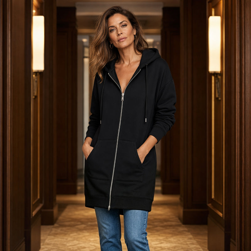 🔥✨Women's Casual Zip up Fleece Hoodies Tunic Sweatshirt