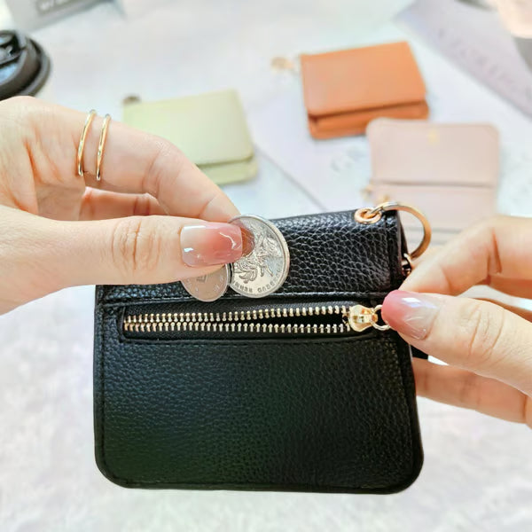💕RFID Blocking Short Wallet for Women, Mini Card Holder Purse with Key Ring, Coin Pocket & ID Window👛
