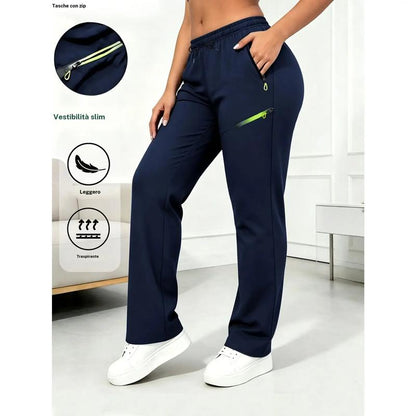 👖✨Women’s Straight-Leg Cargo Trousers – Elastic Waist, 6-Pocket Casual Pants for Work, Travel & Everyday Wear