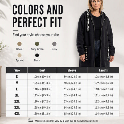 Plus Size Women's Hooded Long Sweatshirt
