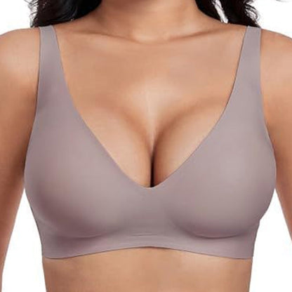 ⚡50K+ SOLD💕Jelly Wireless Womens Comfortable Wireless Bras Push Up Bralettes Seamless Tshirts Bras Deep V Everyday Bras