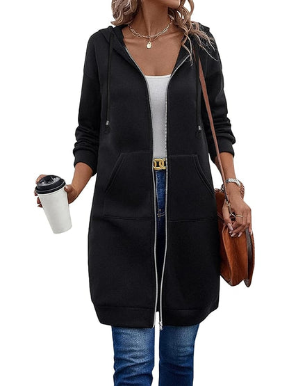 🔥✨Women's Casual Zip up Fleece Hoodies Tunic Sweatshirt