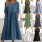【S-5XL】👗Rochie din bumbac cu decolteu rotund și buzunare