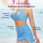 👙Damski komplet bikini z wysokim stanem i dekoltem w szpic
