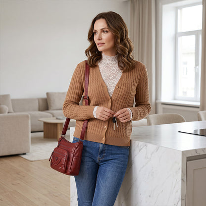 💐🎁Women's Soft PU Crossbody Bag – Multiple Pockets for Perfect Organization 👜🔑