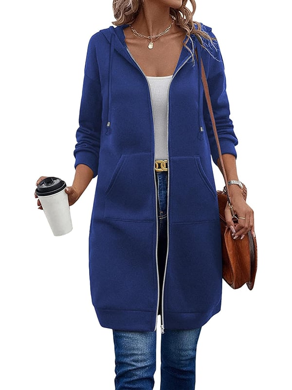 🔥✨Women's Casual Zip up Fleece Hoodies Tunic Sweatshirt