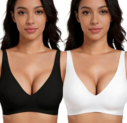 ⚡50K+ SOLD💕Jelly Wireless Womens Comfortable Wireless Bras Push Up Bralettes Seamless Tshirts Bras Deep V Everyday Bras