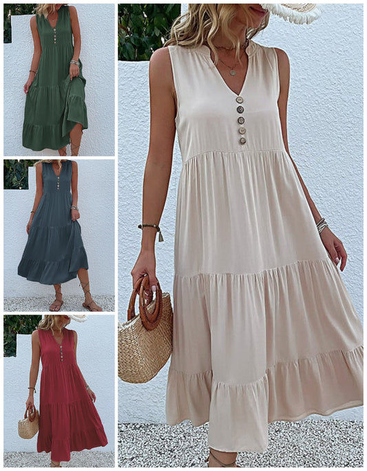 👗Módní šaty s knoflíky vpředu💟