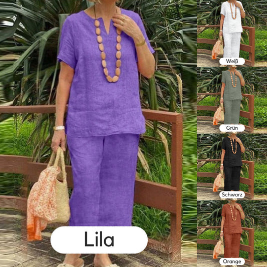 💥【S-4XL】Letní set složený z trička s krátkým rukávem a kalhot s elastickým pasem