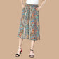 🔥Femeii talie Elastic ridicat plisat sifon Wide Leg Culottes