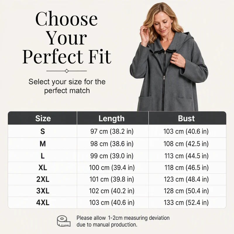 ✨ Women's Hooded Mid-Length Jacket with 2 Zippers