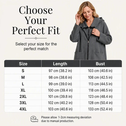 ✨ Women's Hooded Mid-Length Jacket with 2 Zippers