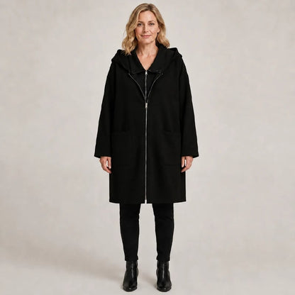 ✨ Women's Hooded Mid-Length Jacket with 2 Zippers