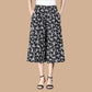 🔥Femeii talie Elastic ridicat plisat sifon Wide Leg Culottes