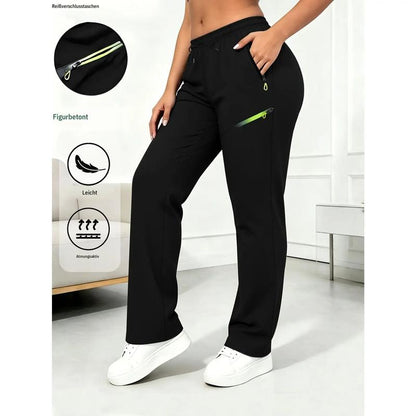 👖✨Women’s Straight-Leg Cargo Trousers – Elastic Waist, 6-Pocket Casual Pants for Work, Travel & Everyday Wear