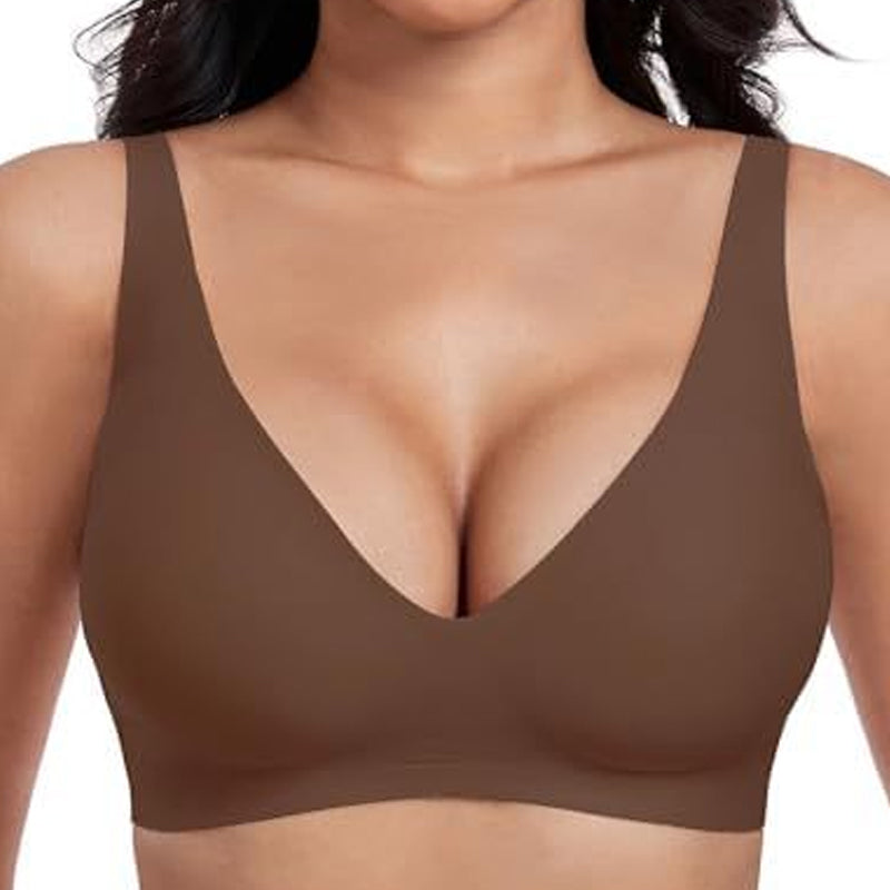 ⚡50K+ SOLD💕Jelly Wireless Womens Comfortable Wireless Bras Push Up Bralettes Seamless Tshirts Bras Deep V Everyday Bras
