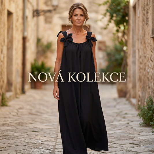 👗 Figurfreundliches Sommer-Maxikleid ✨ Lockerer A-Linien-Schnitt mit Blumenapplikationen & Trägern