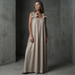 👗 Figurfreundliches Sommer-Maxikleid ✨ Lockerer A-Linien-Schnitt mit Blumenapplikationen & Trägern