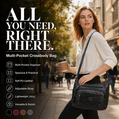 💐🎁Women's Soft PU Crossbody Bag – Multiple Pockets for Perfect Organization 👜🔑