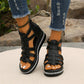 ✨2025 New Arrival👡Wedge Sandals With Rhinestone Decoration