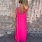 👗 Figurfreundliches Sommer-Maxikleid ✨ Lockerer A-Linien-Schnitt mit Blumenapplikationen & Trägern