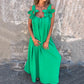 👗 Figurfreundliches Sommer-Maxikleid ✨ Lockerer A-Linien-Schnitt mit Blumenapplikationen & Trägern