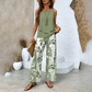 🌺Top fără mâneci și pantaloni imprimați din 2 piese la modă pentru femei