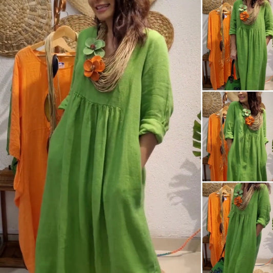【S-5XL】💖Rochie din in pentru femei