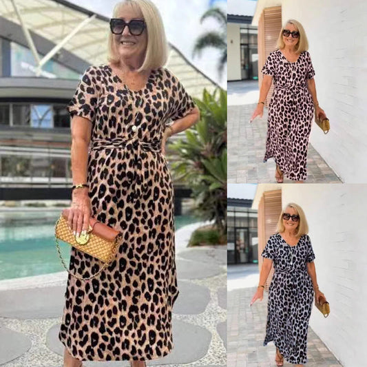 💃Rochie cu imprimare de leopard și gât în V🌹